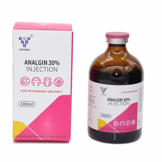 Antipiretici analgesici veterinari di alta qualità CAS 68-89-3 Analgin Iniezione 30% 50% Dipyrone